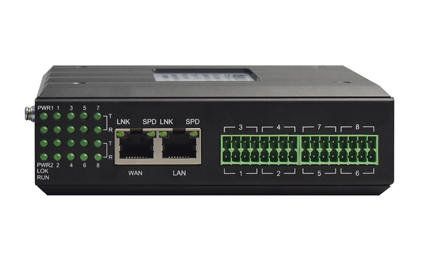 飛暢科技-工業軌式8路串口服務器(帶WEB與SNMP網管)