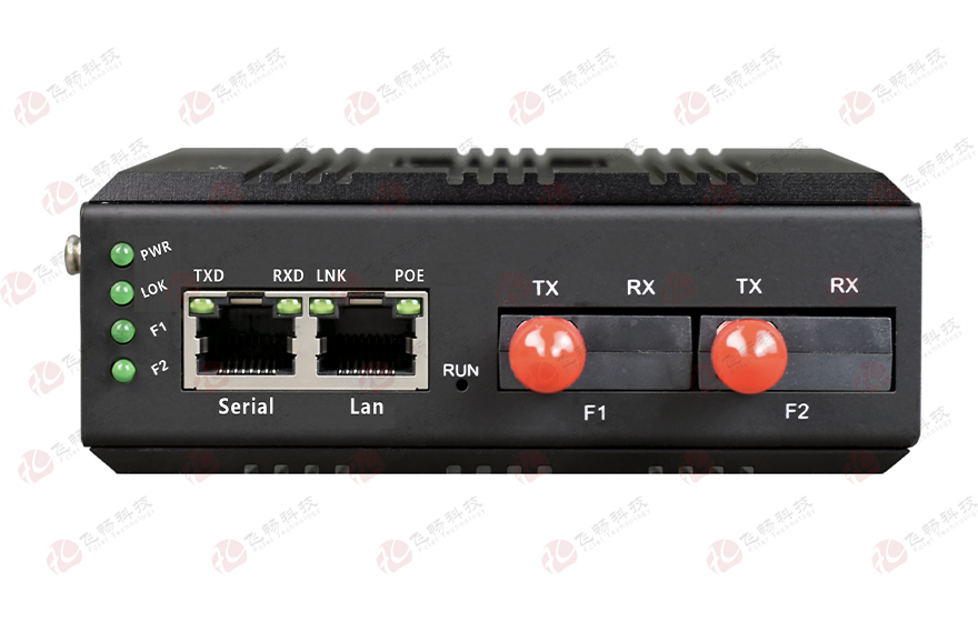 飛暢科技-工業軌式16路DI/DO/AI/AO開關量模擬量光纖自愈環網ModBus RTU&TCP采集器