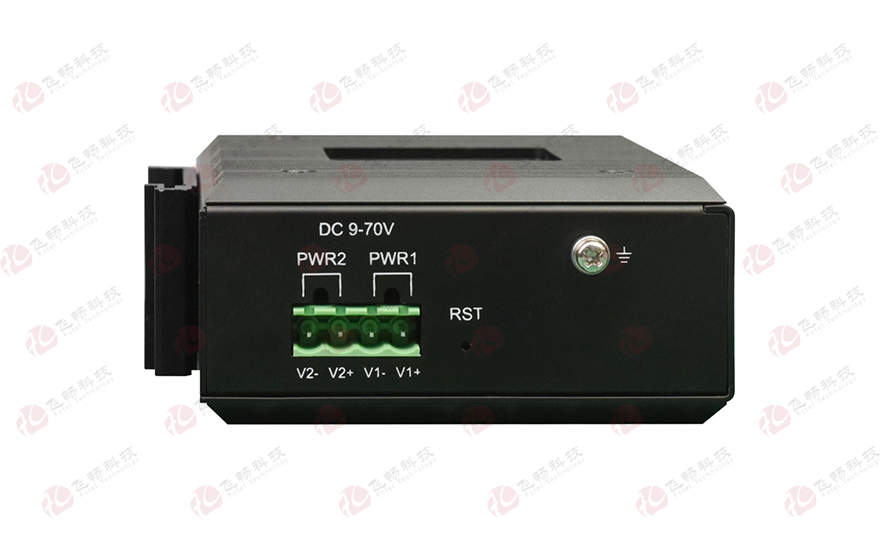 飛暢科技-工業軌式2路串口／4路開關量+4路百兆電 光端機